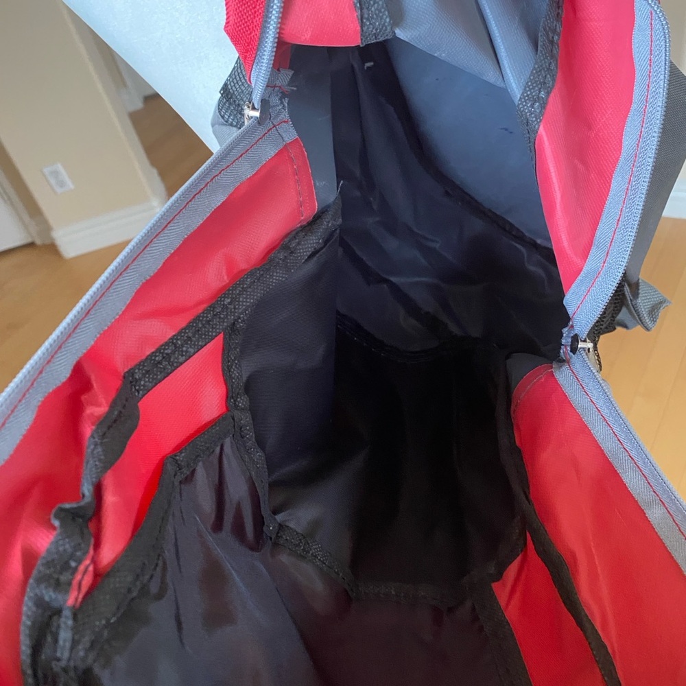 NWT Moda West Red and Gray Backpack - Picture 5 of 7